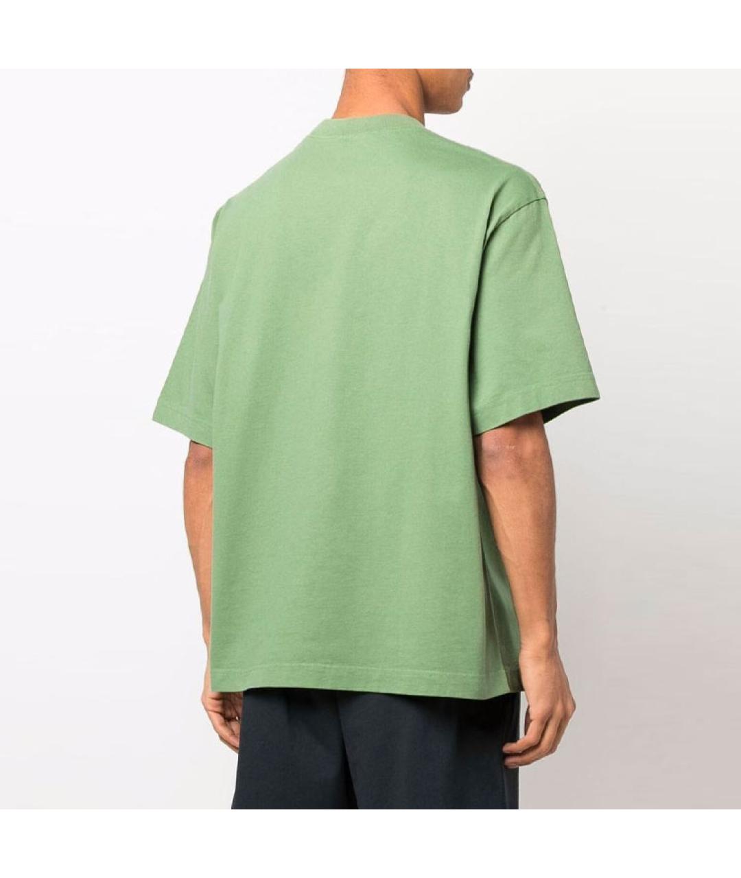 ACNE STUDIOS Зеленая хлопковая футболка, фото 3