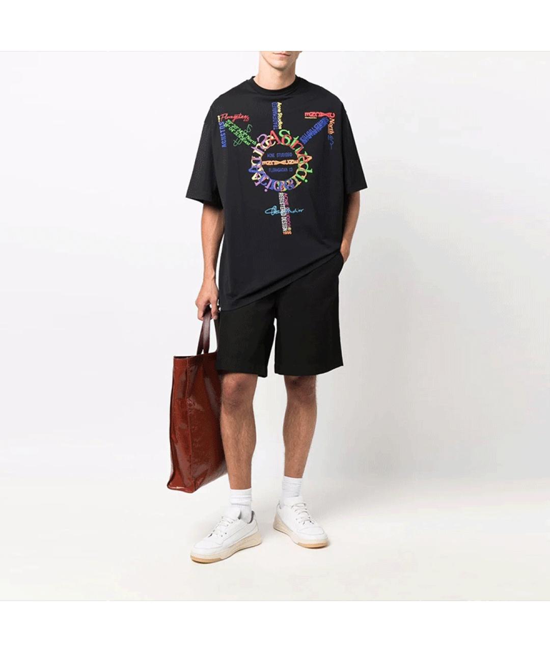 ACNE STUDIOS Черная хлопковая футболка, фото 2