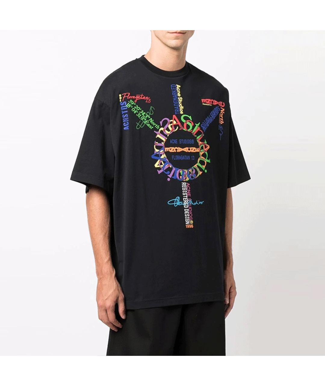 ACNE STUDIOS Черная хлопковая футболка, фото 4