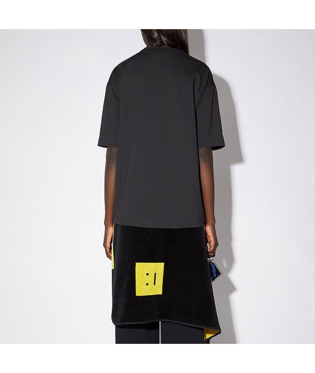 ACNE STUDIOS Черная хлопковая футболка, фото 3