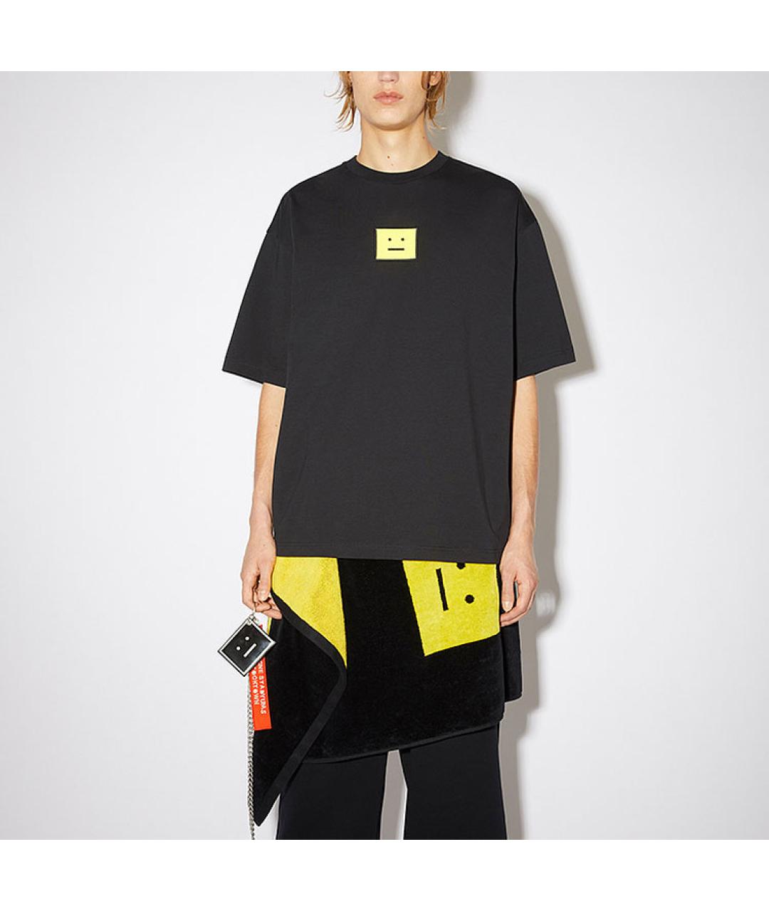 ACNE STUDIOS Черная хлопковая футболка, фото 2