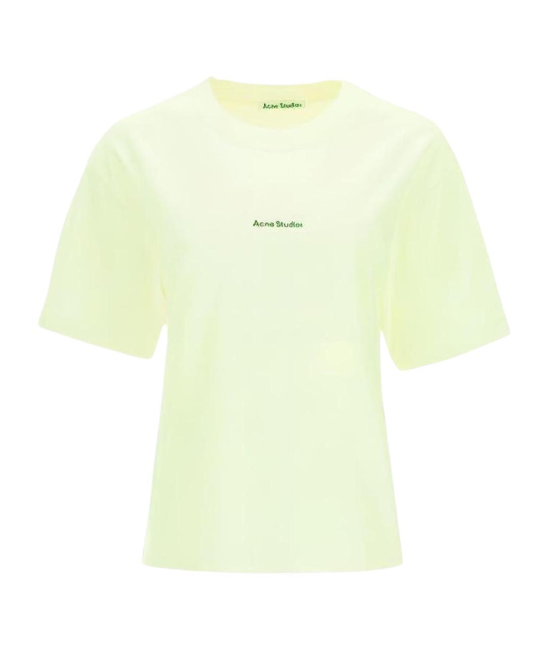 ACNE STUDIOS Салатовая хлопковая футболка, фото 1