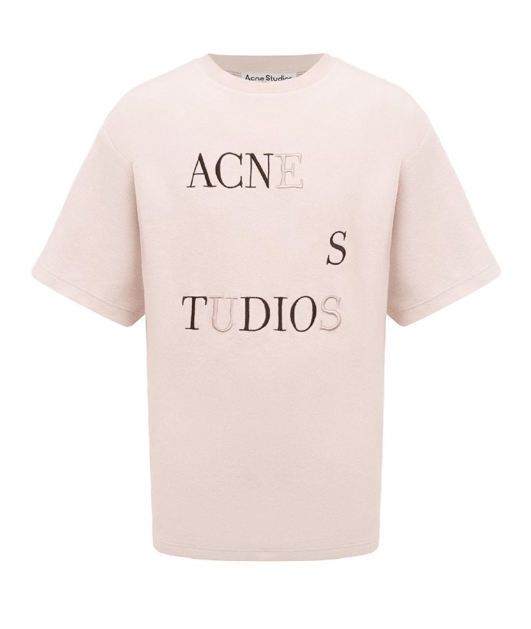 ACNE STUDIOS Розовая хлопковая футболка, фото 1