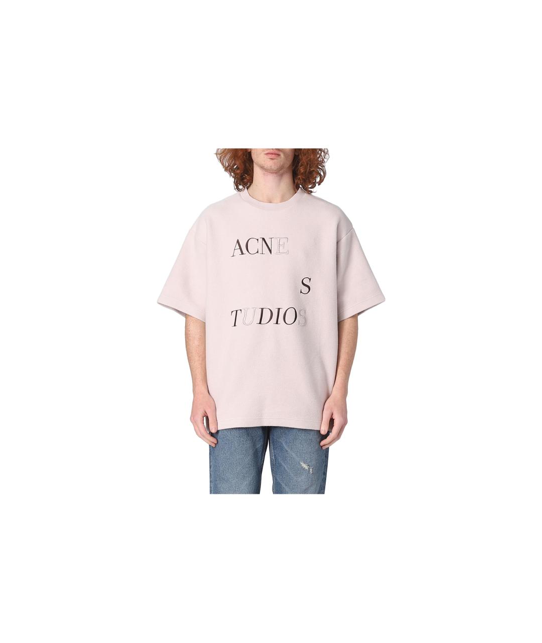 ACNE STUDIOS Розовая хлопковая футболка, фото 6