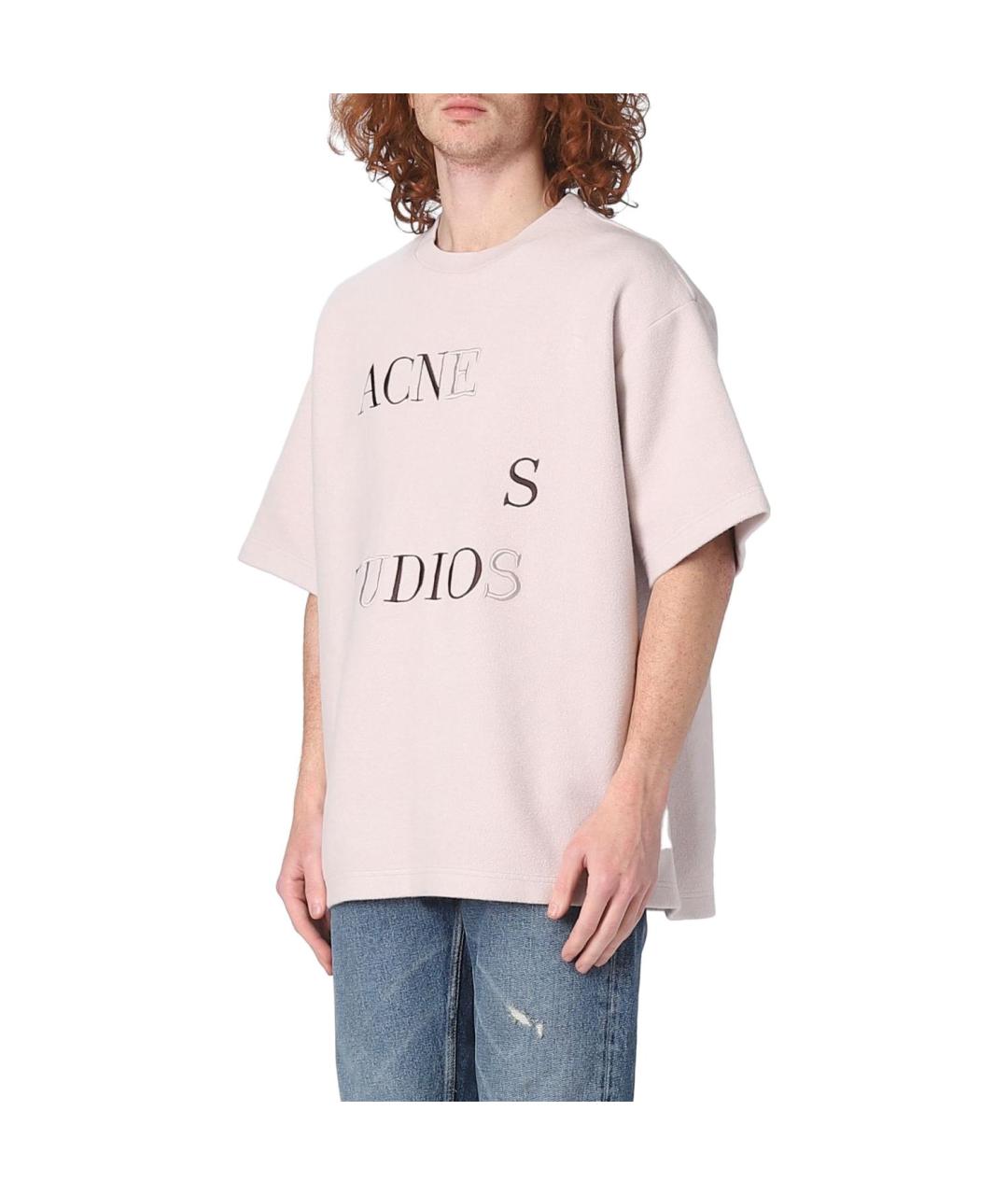 ACNE STUDIOS Розовая хлопковая футболка, фото 4