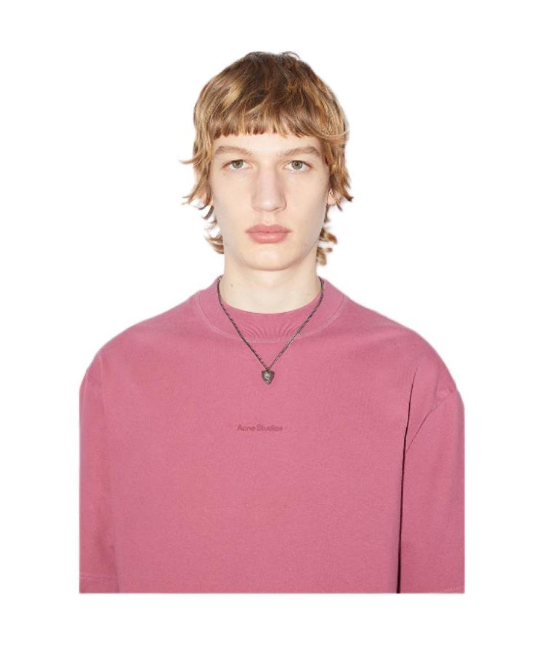 ACNE STUDIOS Розовая хлопковая футболка, фото 5