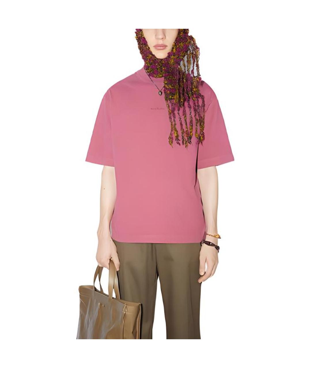 ACNE STUDIOS Розовая хлопковая футболка, фото 6