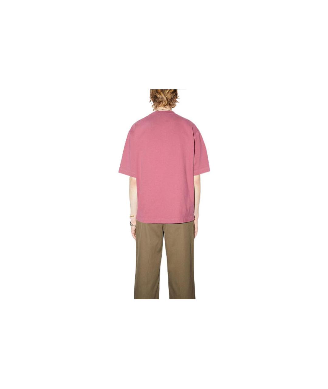 ACNE STUDIOS Розовая хлопковая футболка, фото 2