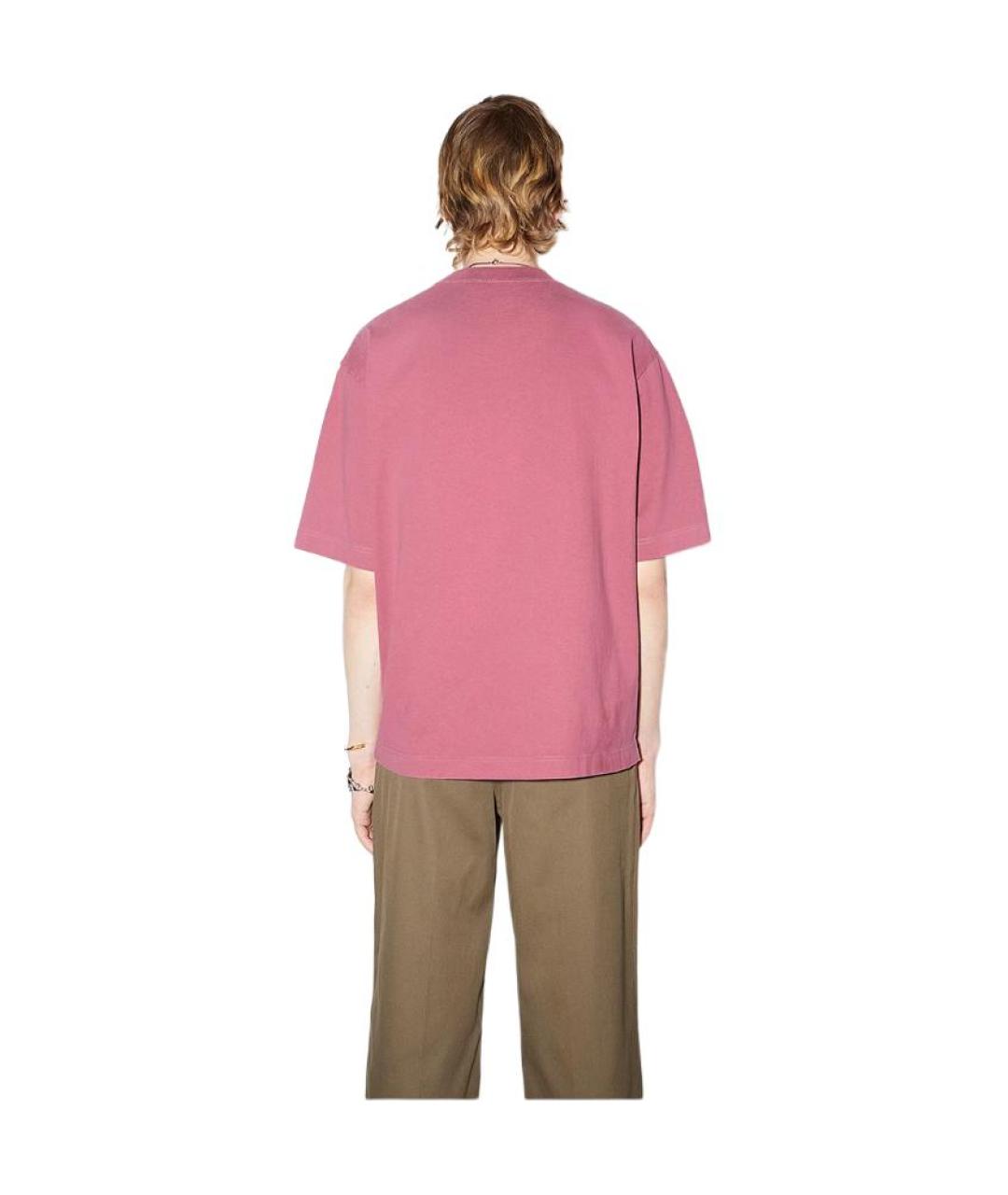 ACNE STUDIOS Розовая хлопковая футболка, фото 4