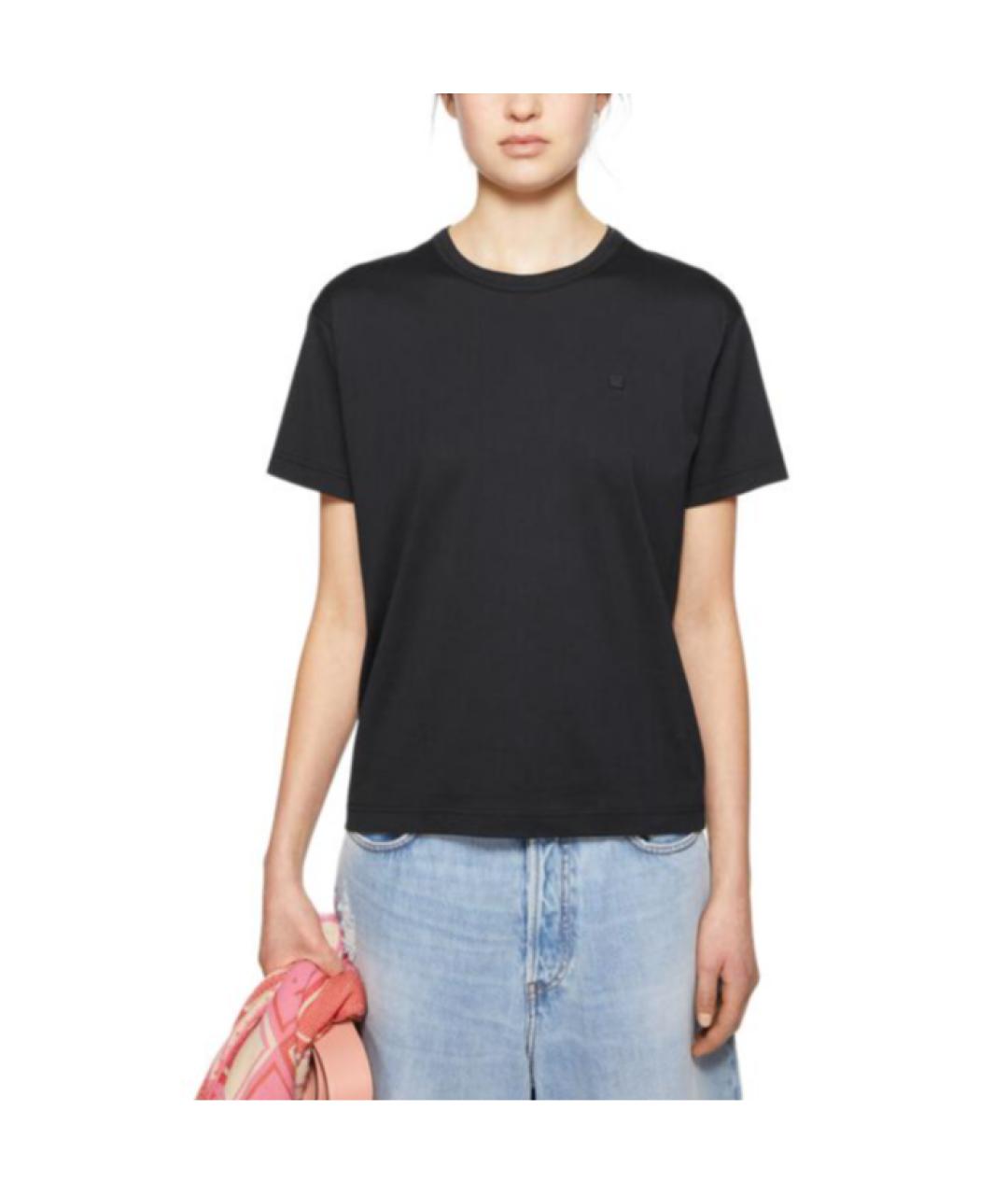 ACNE STUDIOS Черная хлопковая футболка, фото 2
