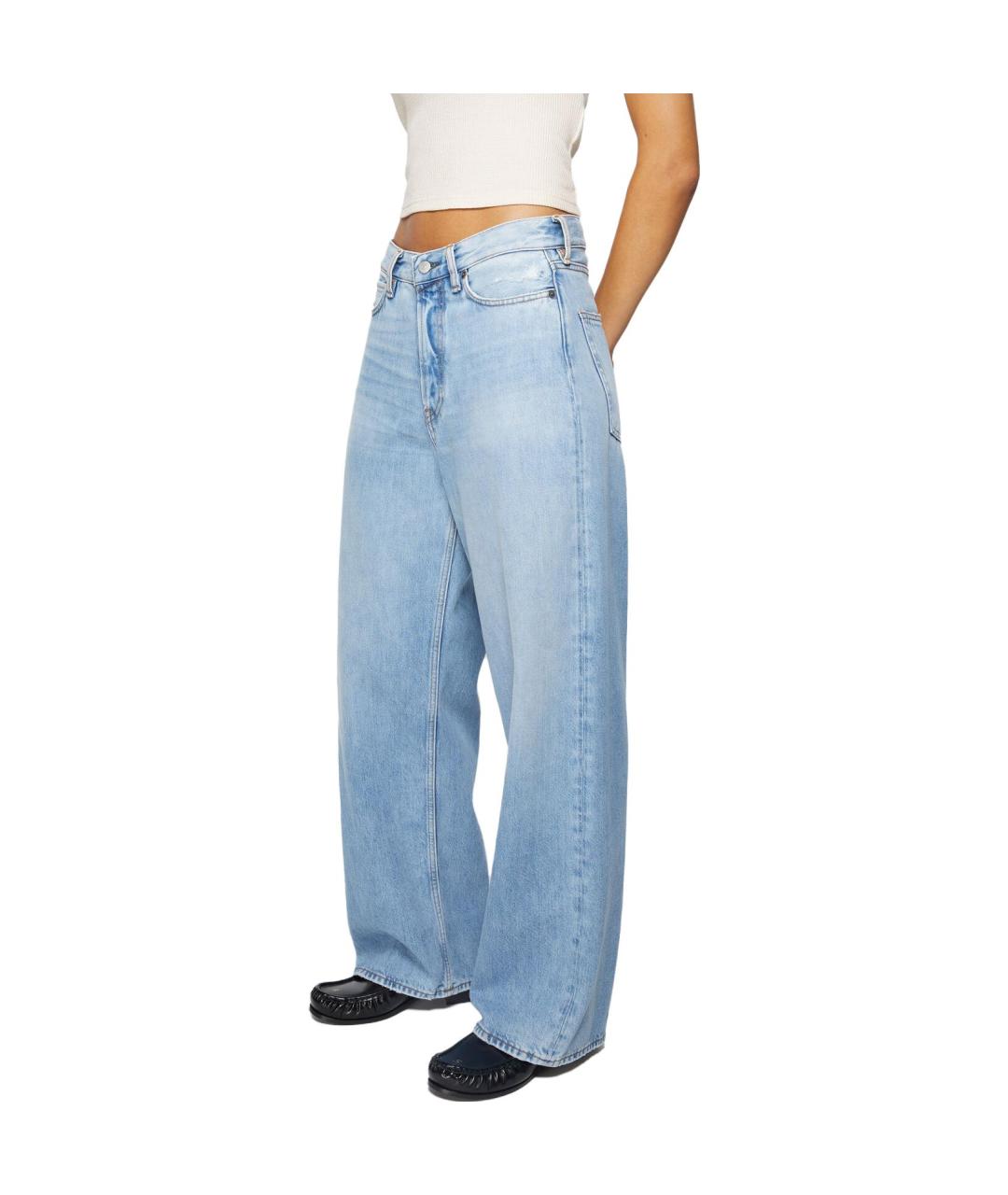 ACNE STUDIOS Голубые хлопковые прямые джинсы, фото 3