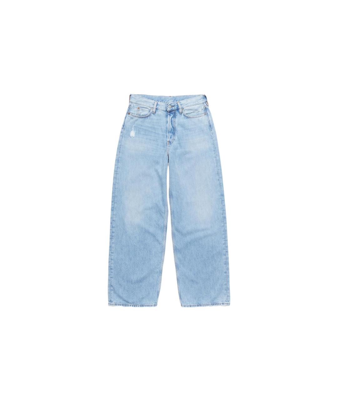 ACNE STUDIOS Голубые хлопковые прямые джинсы, фото 1