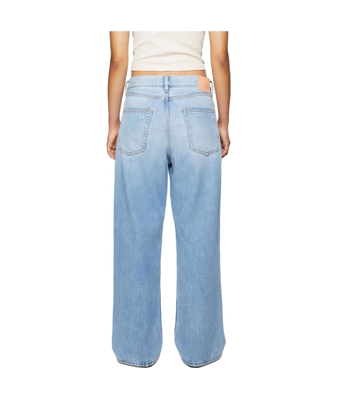 ACNE STUDIOS Голубые хлопковые прямые джинсы, фото 4