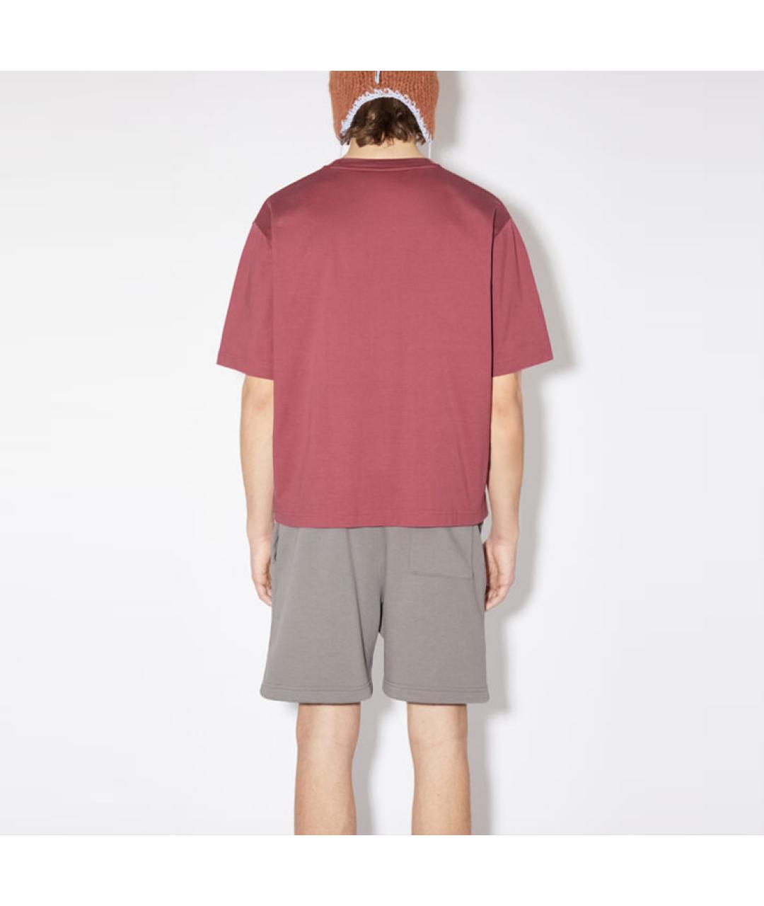 ACNE STUDIOS Фуксия хлопковая футболка, фото 3