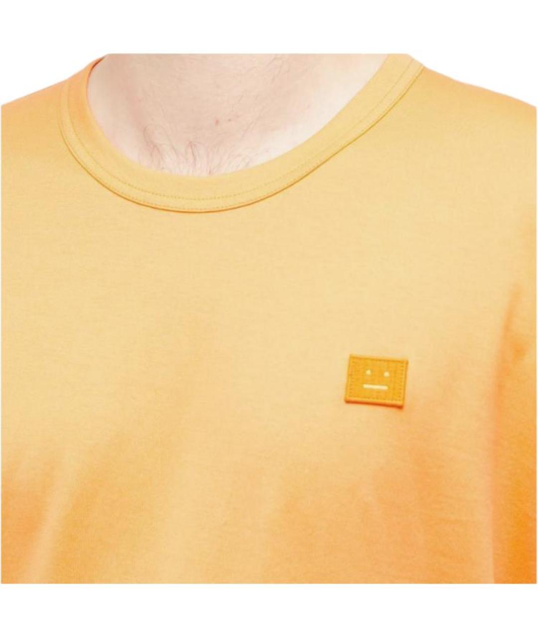 ACNE STUDIOS Оранжевая хлопковая футболка, фото 5