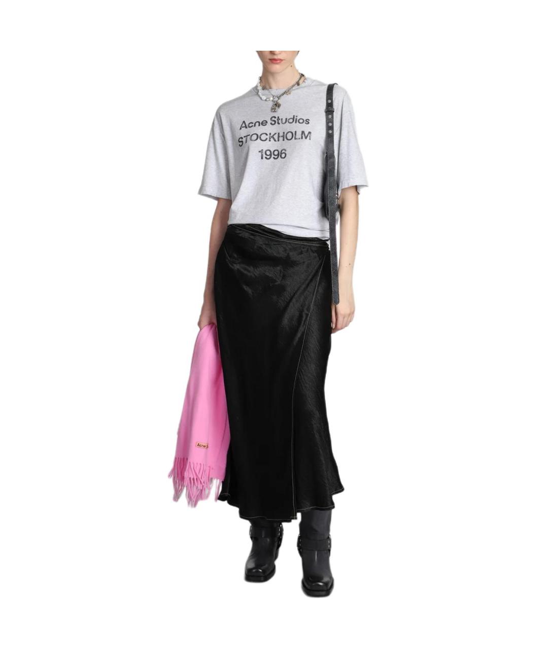 ACNE STUDIOS Серая хлопковая футболка, фото 3