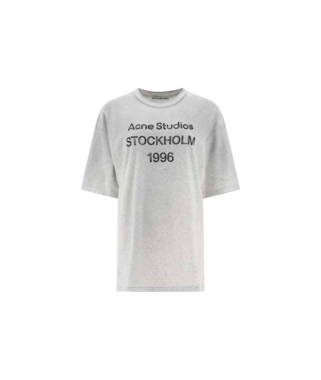 ACNE STUDIOS Серая хлопковая футболка, фото 1