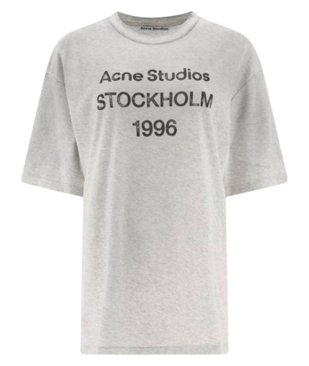 ACNE STUDIOS Серая хлопковая футболка, фото 1