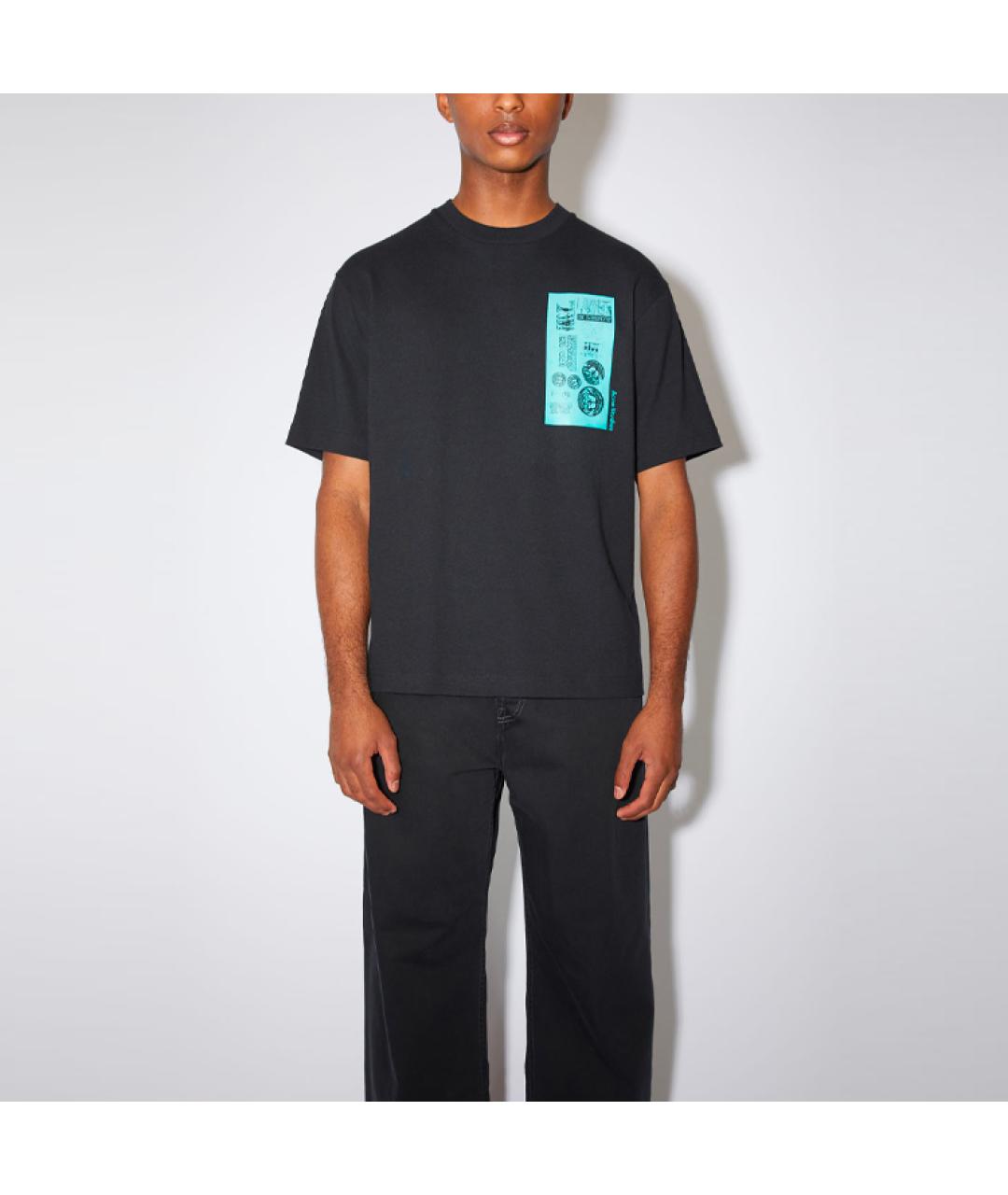 ACNE STUDIOS Черная хлопковая футболка, фото 2
