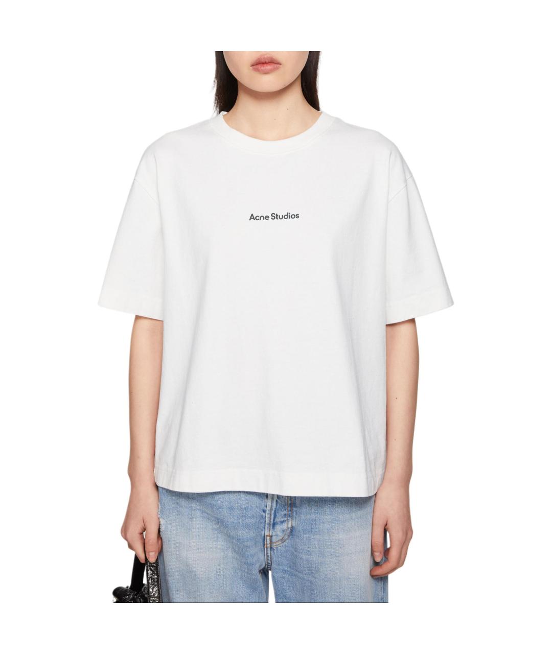 ACNE STUDIOS Белая хлопковая футболка, фото 2