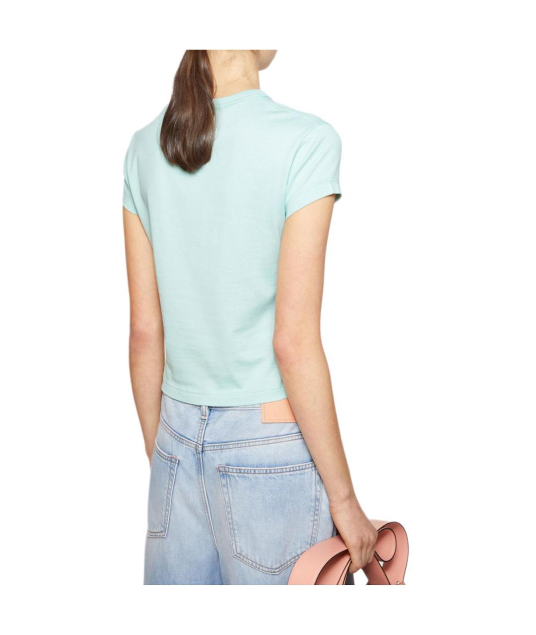 ACNE STUDIOS Голубая хлопковая футболка, фото 3