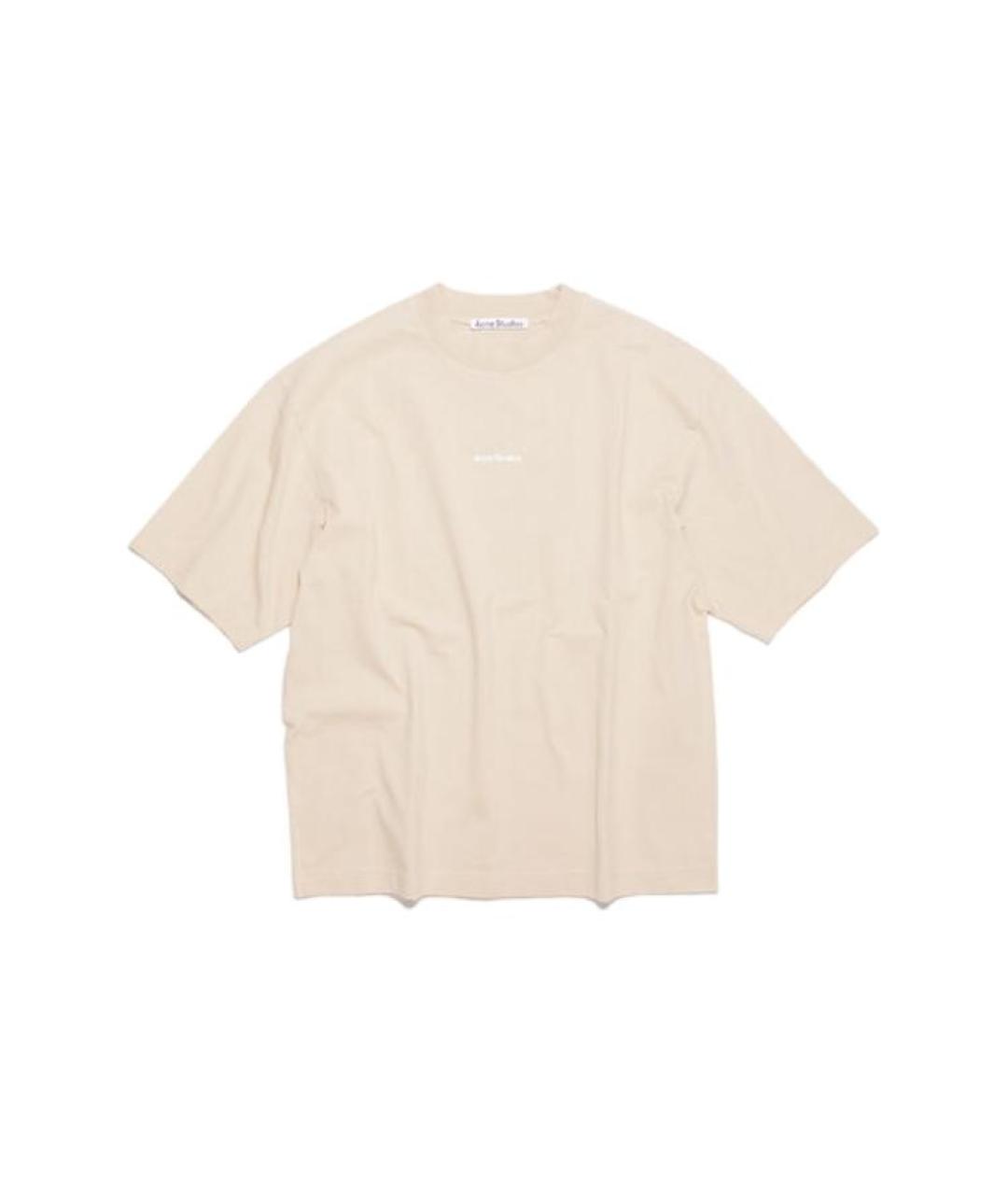 ACNE STUDIOS Бежевая хлопковая футболка, фото 1