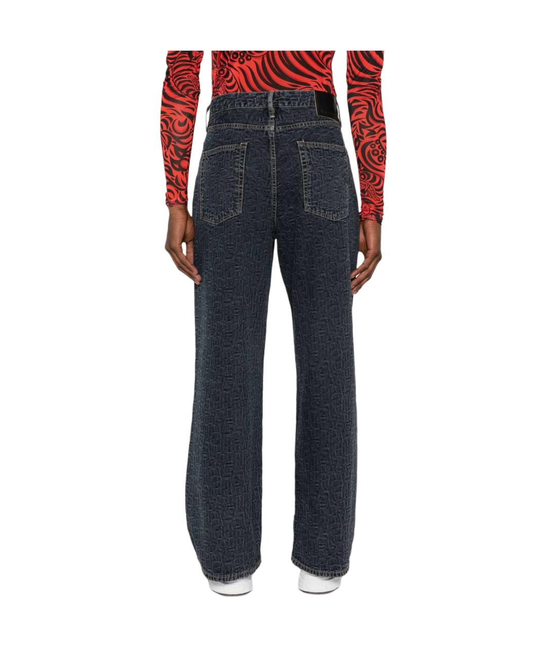 ACNE STUDIOS Темно-синие хлопковые прямые джинсы, фото 3