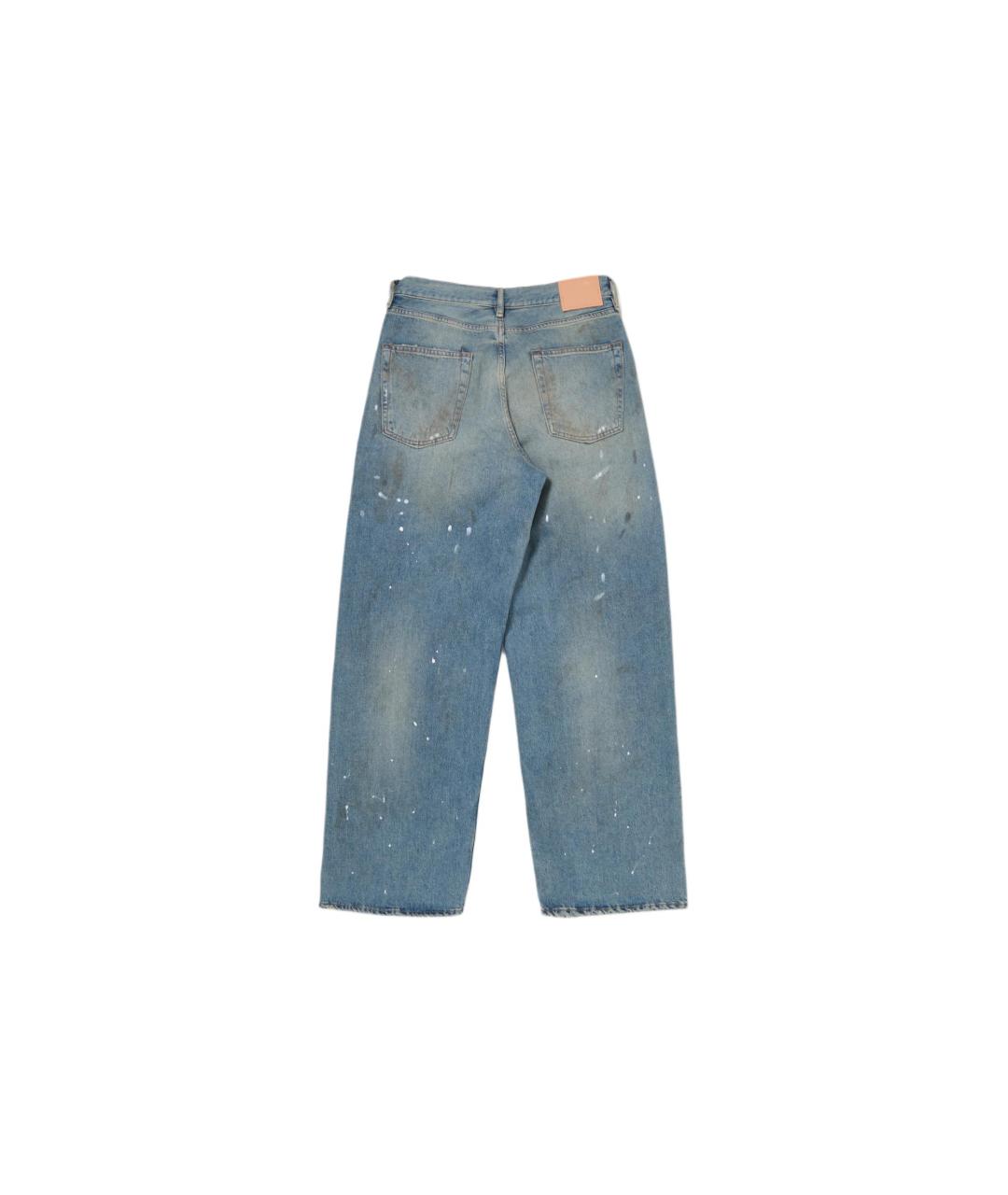 ACNE STUDIOS Голубые хлопковые прямые джинсы, фото 2