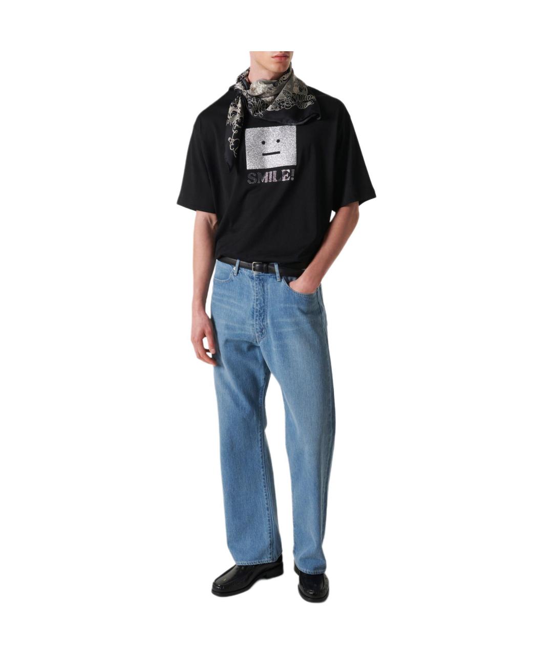 ACNE STUDIOS Черная хлопковая футболка, фото 2