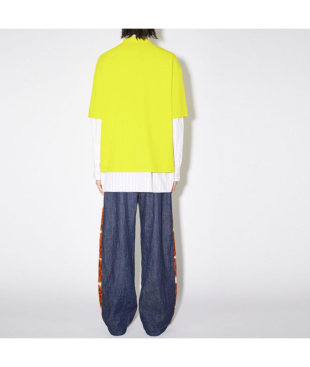 ACNE STUDIOS Желтая хлопковая футболка, фото 3