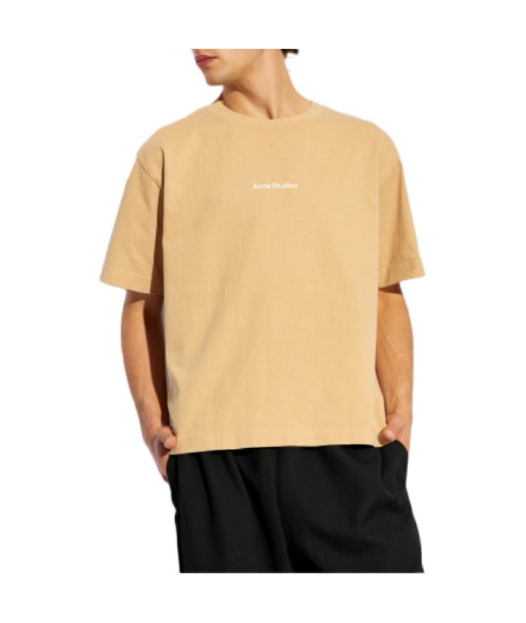 ACNE STUDIOS Оранжевая хлопковая футболка, фото 2