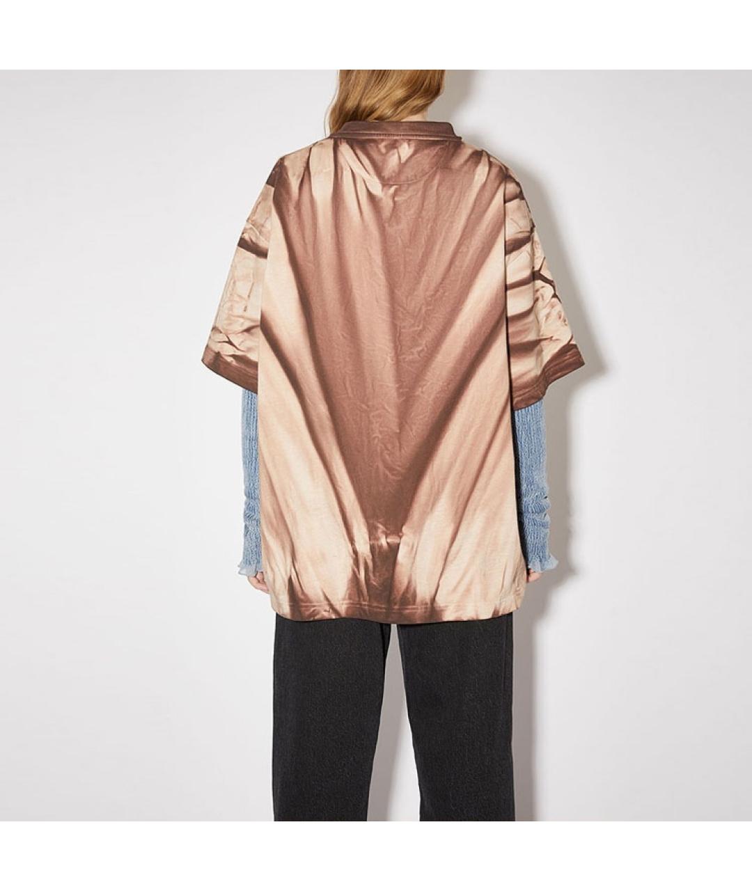 ACNE STUDIOS Бежевая хлопковая футболка, фото 3