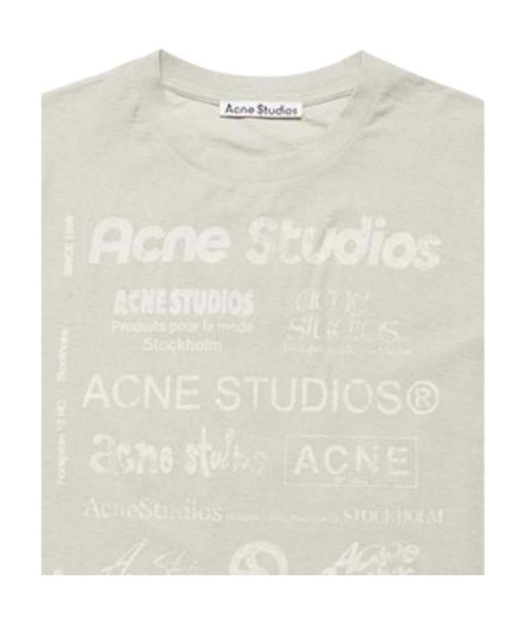 ACNE STUDIOS Салатовая хлопковая футболка, фото 2