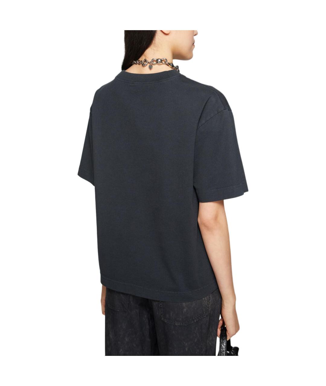 ACNE STUDIOS Черная хлопковая футболка, фото 3