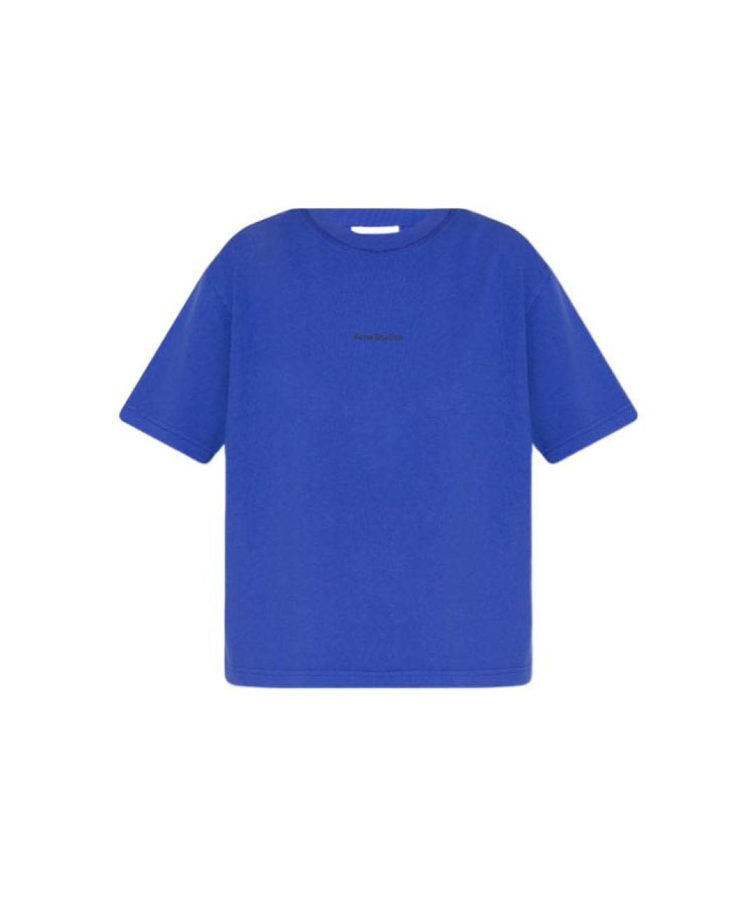 ACNE STUDIOS Синяя хлопковая футболка, фото 1