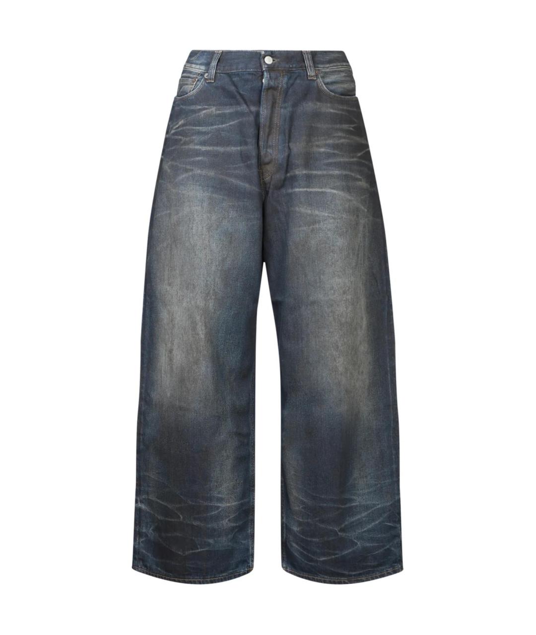 ACNE STUDIOS Темно-синие хлопковые прямые джинсы, фото 1