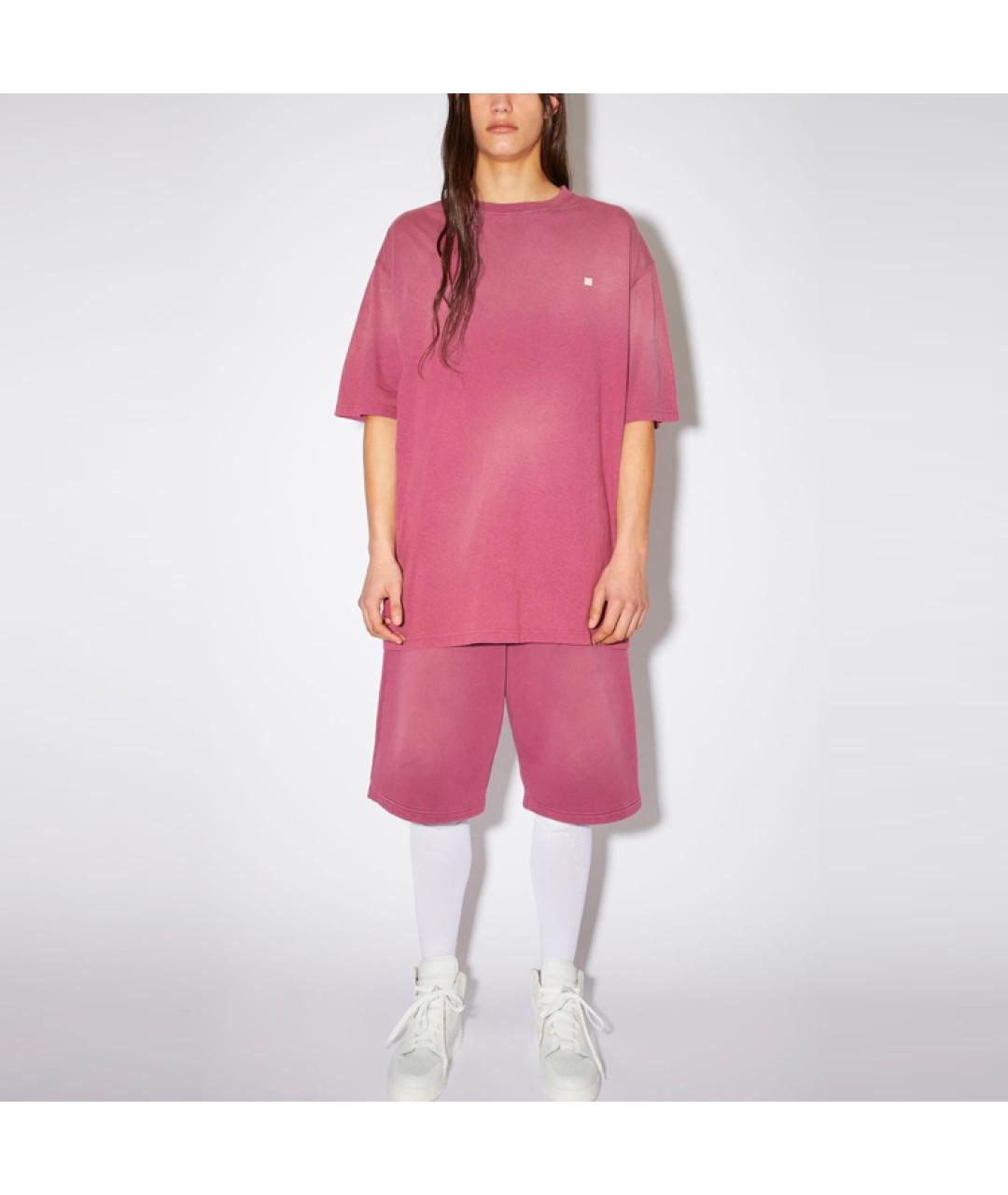 ACNE STUDIOS Розовая хлопковая футболка, фото 2