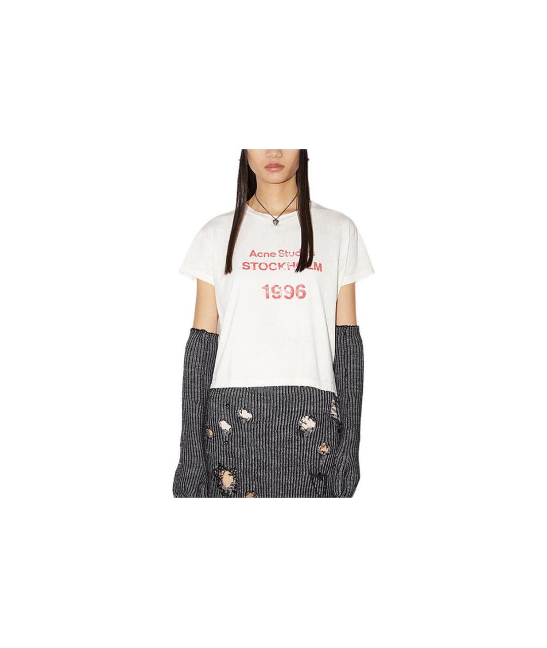 ACNE STUDIOS Белая хлопковая футболка, фото 3