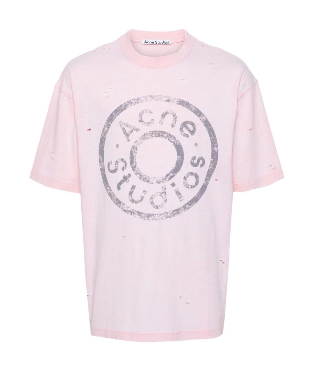ACNE STUDIOS Розовая хлопковая футболка, фото 1
