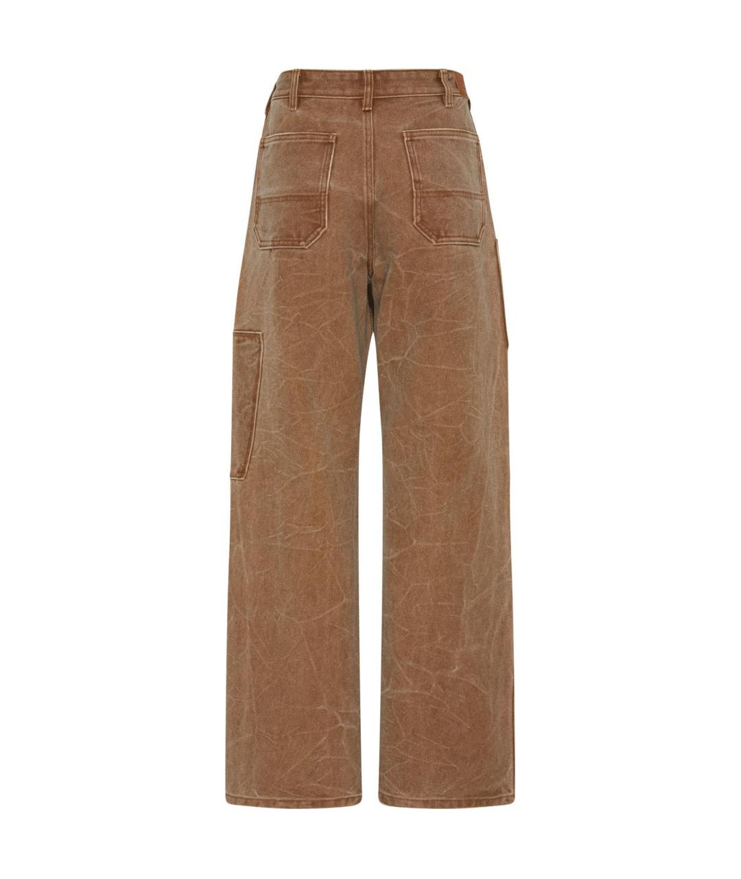 ACNE STUDIOS Коричневые хлопковые прямые джинсы, фото 2