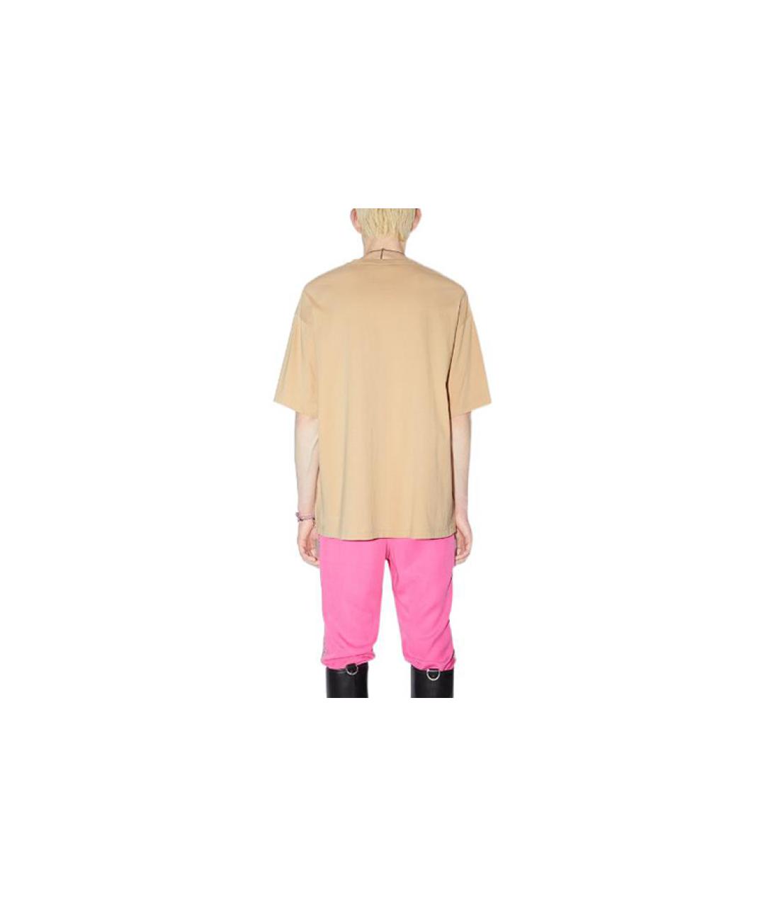 ACNE STUDIOS Бежевая хлопковая футболка, фото 2