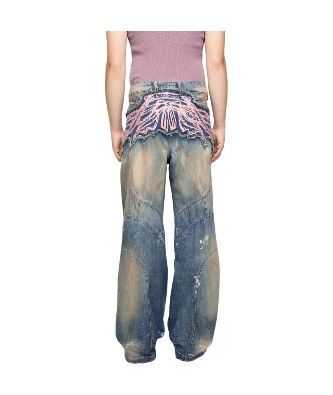 ACNE STUDIOS Синие хлопковые прямые джинсы, фото 4