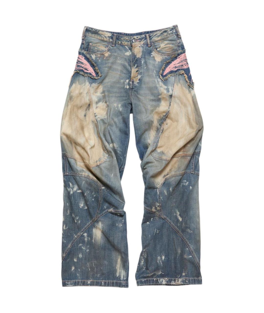 ACNE STUDIOS Синие хлопковые прямые джинсы, фото 1