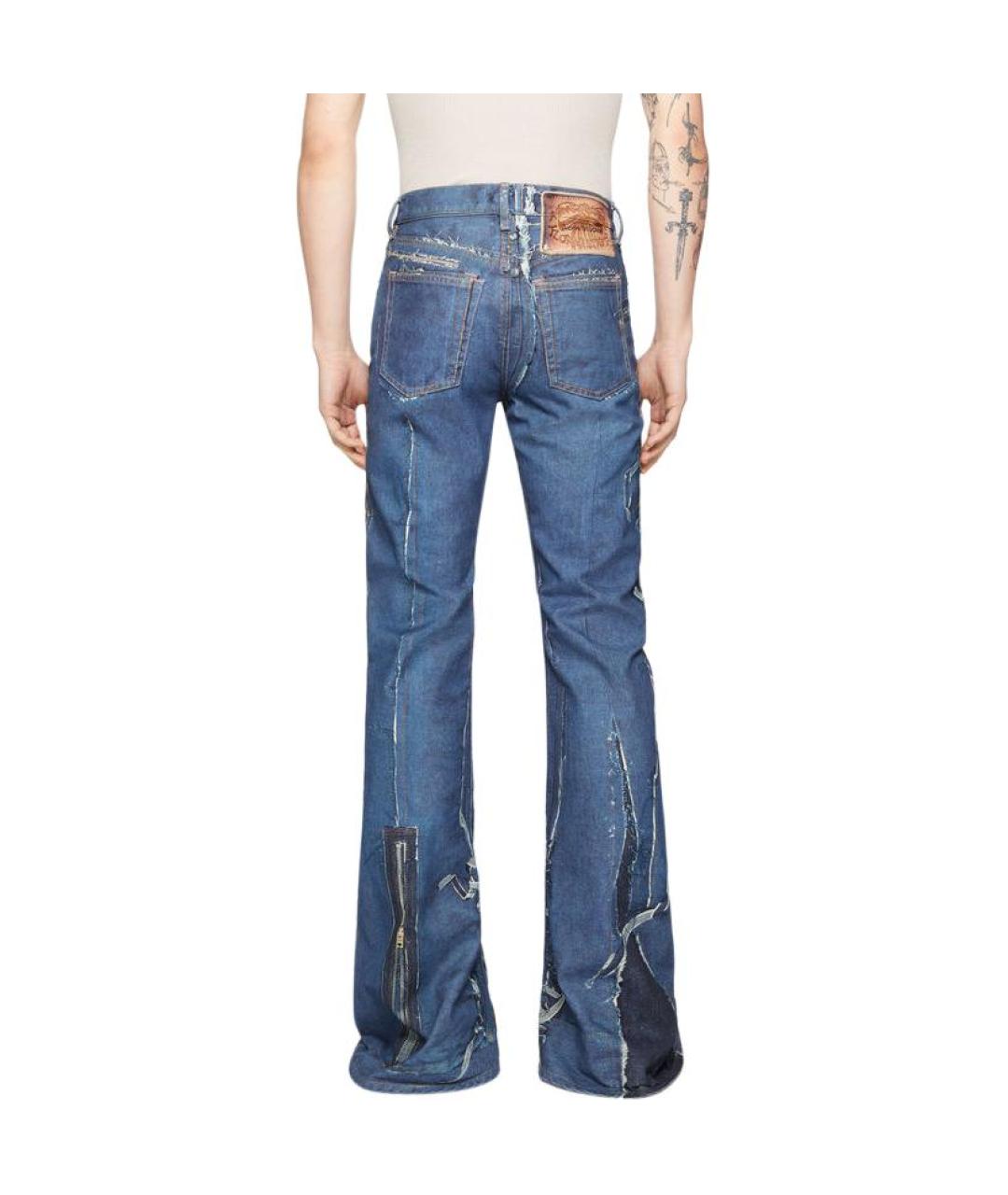 ACNE STUDIOS Синие хлопковые прямые джинсы, фото 3