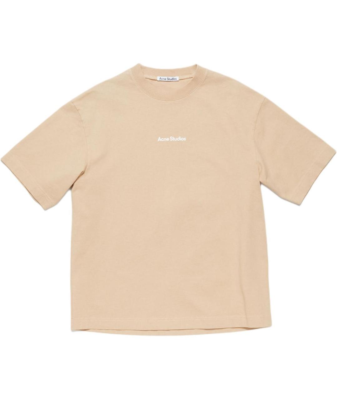 ACNE STUDIOS Бежевая хлопковая футболка, фото 1