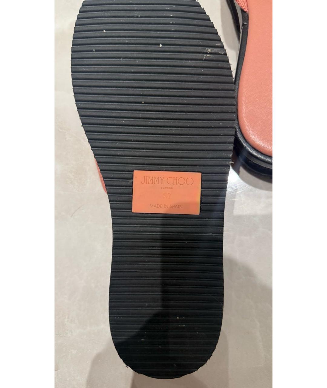 JIMMY CHOO Коралловые текстильные сабо, фото 7