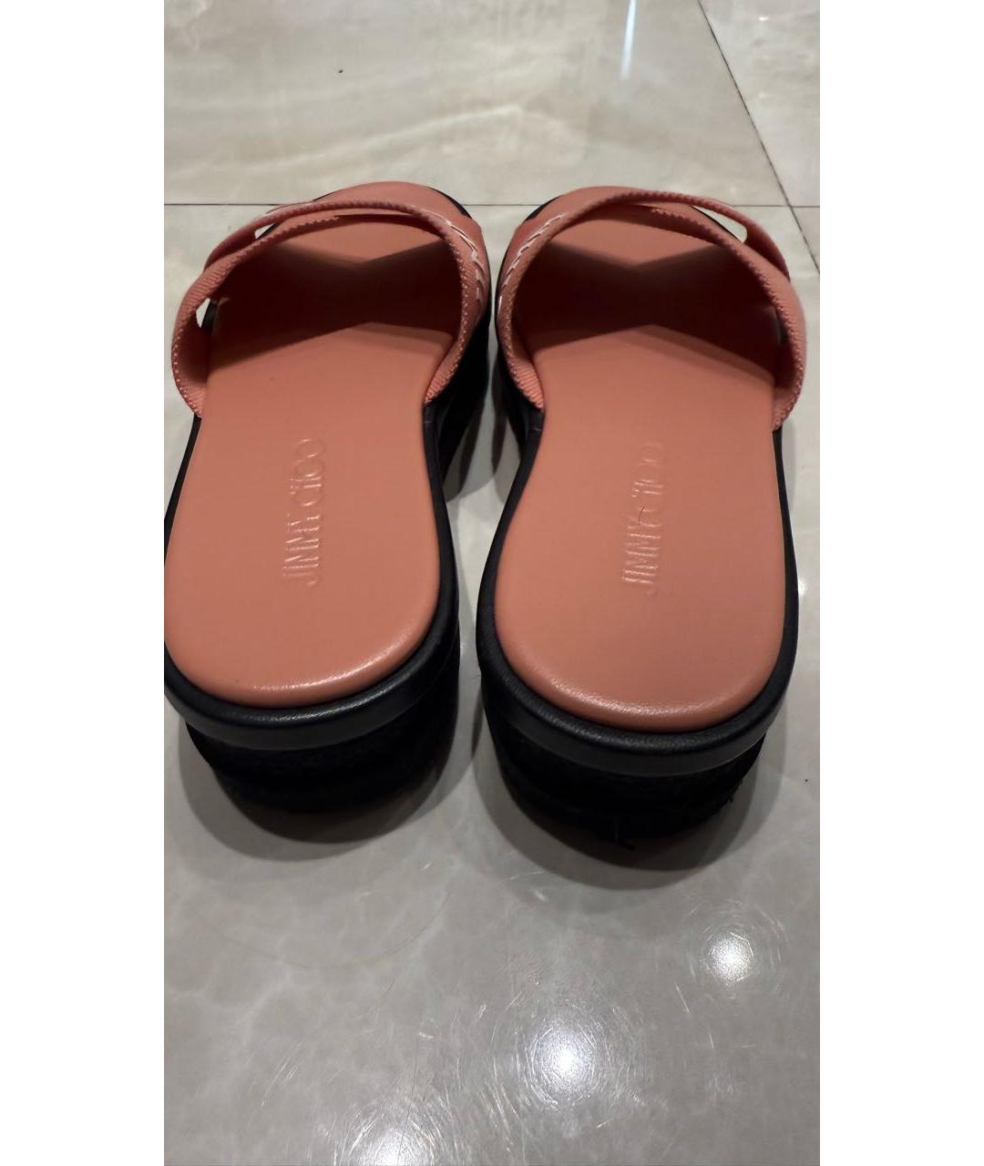 JIMMY CHOO Коралловые текстильные сабо, фото 4