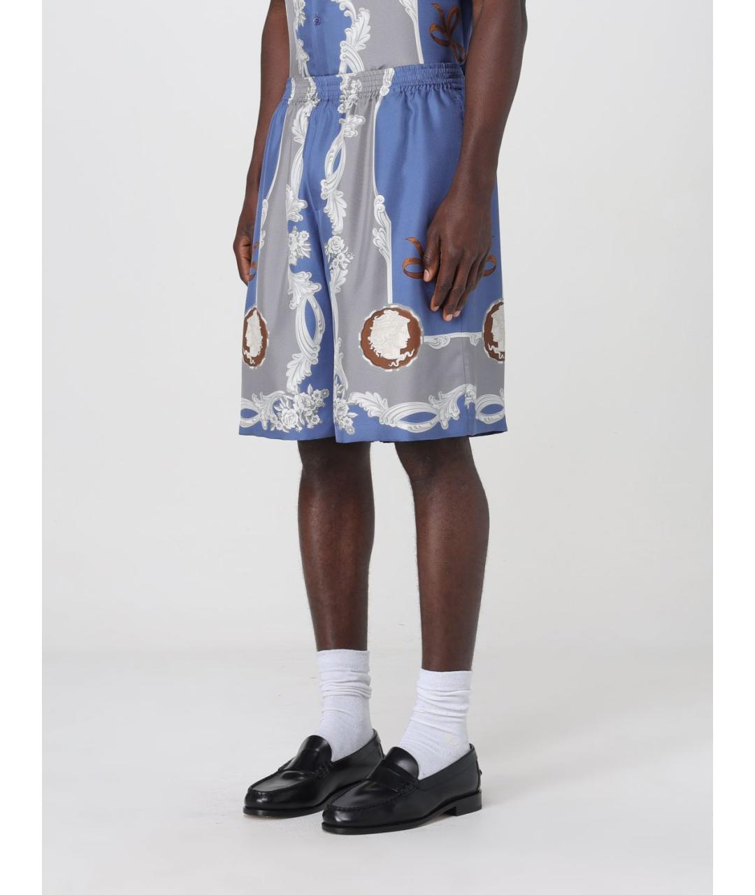 VERSACE Синие шелковые шорты, фото 5