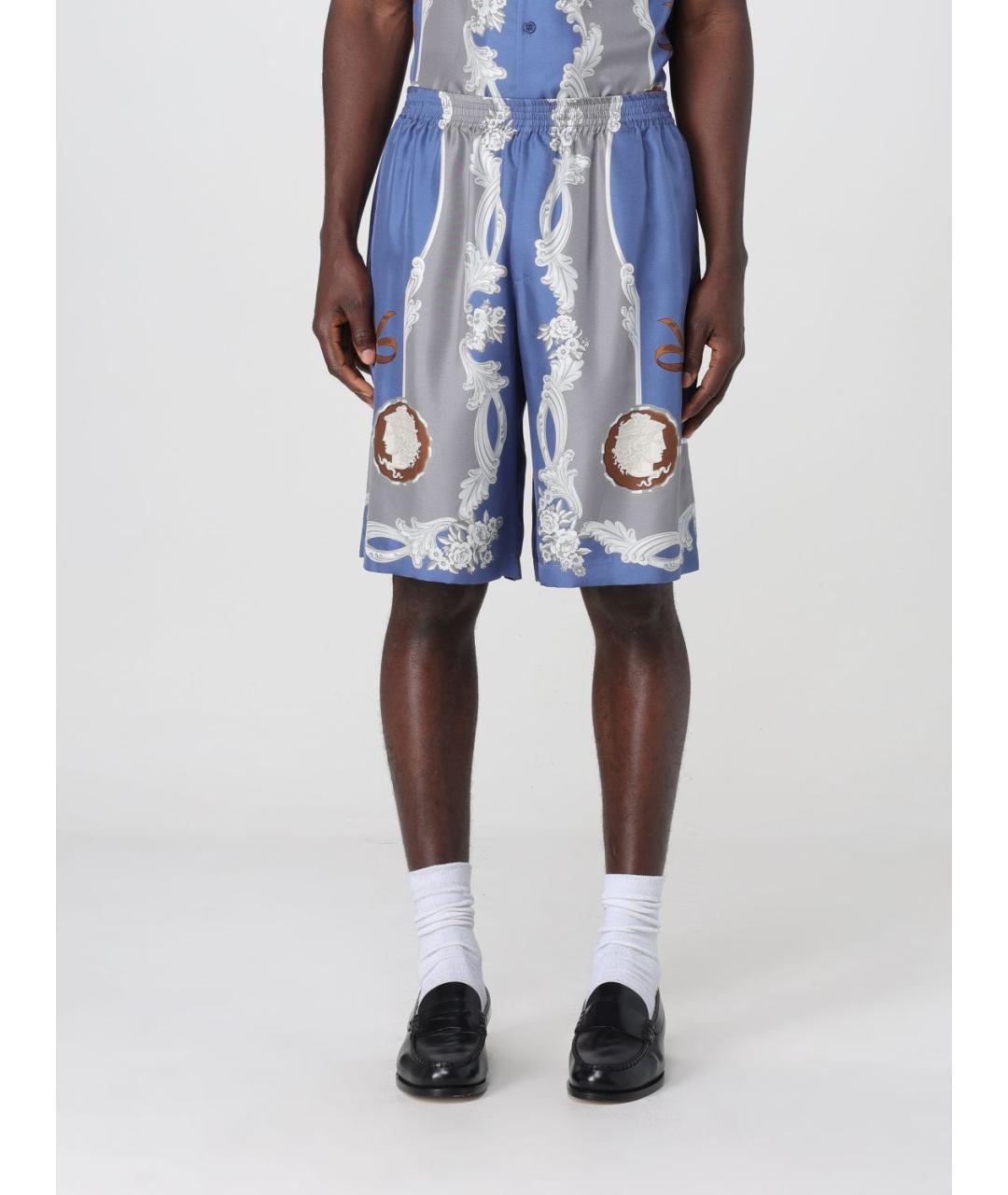 VERSACE Синие шелковые шорты, фото 2
