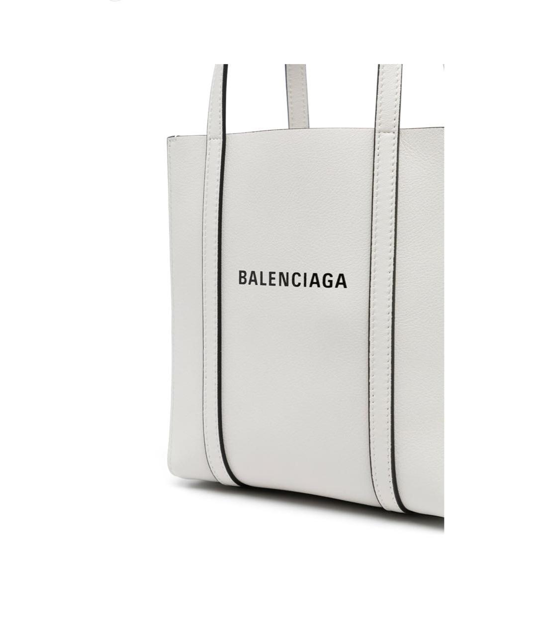 BALENCIAGA Белая кожаная сумка с короткими ручками, фото 4